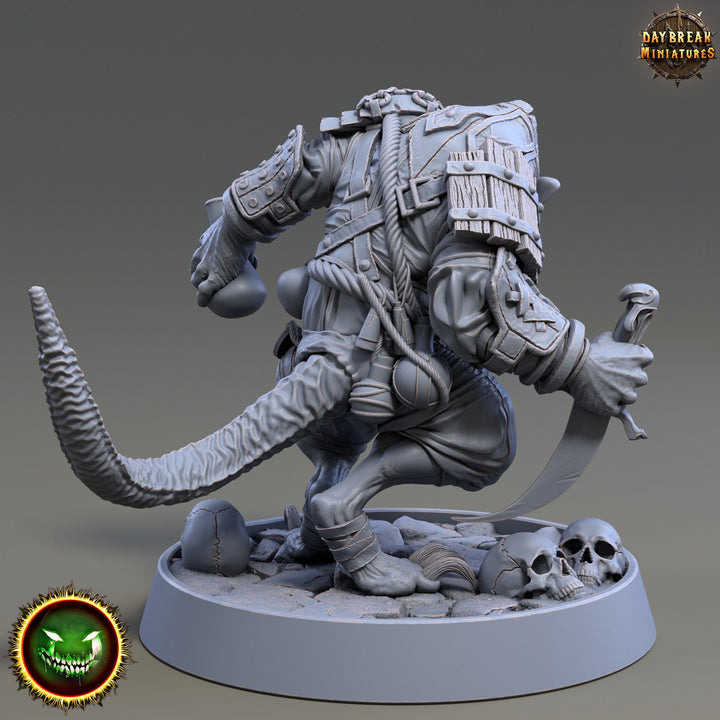 Wererat Assassin Rogue, Ratfolk, Ratman |Resin| Dungeons and Dragons 5e | 28mm,32mm,54m,75mm Scales | Pathfinder D&amp;D | Daybreak Miniatures