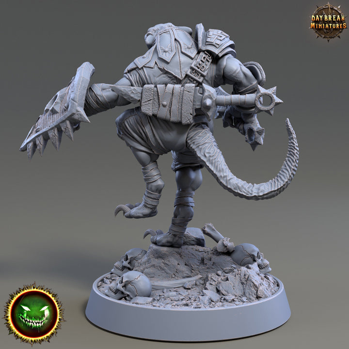 Wererat Sword and Shield, Ratfolk, Ratman |Resin| Dungeons and Dragons 5e | 28mm,32mm,54m,75mm Scales | Pathfinder D&amp;D | Daybreak Miniatures