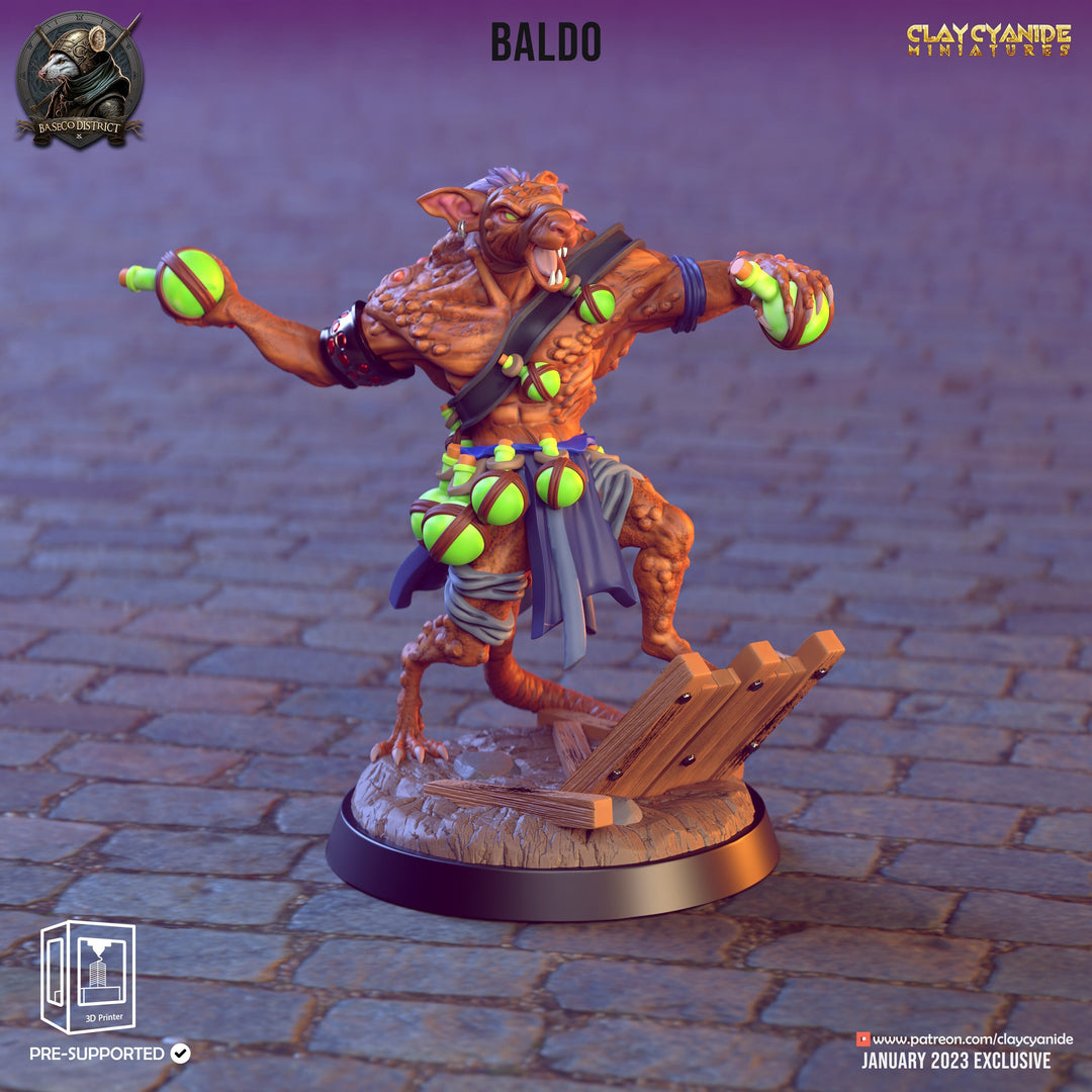 Wererat , Ratfolk, Ratman | UNPAINTED Resin| Dungeons and Dragons 5e | 28mm,32mm,54m,75mm Scales | Pathfinder D&D | Clay Cyanide