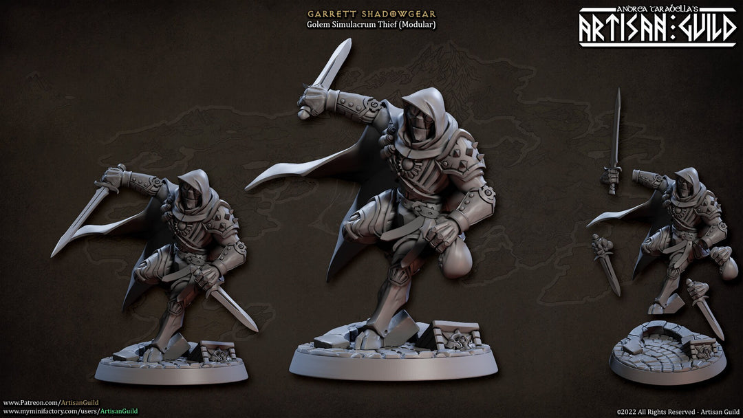 Warforged Rogue, Thief , Assassin, Ranger PC NPC | 28mm, 32mm, 75mm Scale Resin | Dungeons and Dragons | Auron | Artisan Guild