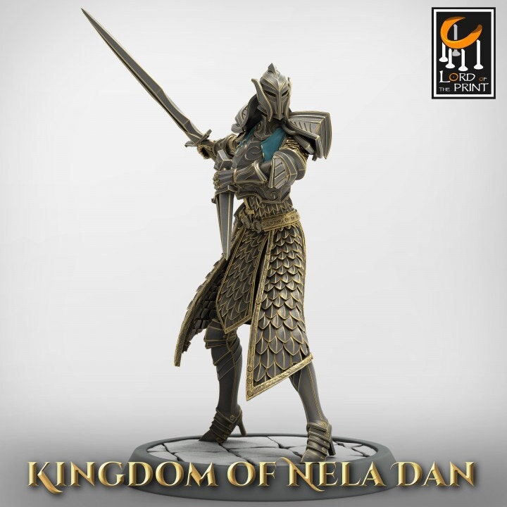 High Elf Helm Ranger Fighter Sword Dagger, Moon Elf, Eladrin Unpainted | 28mm, 32mm,54mm,75mm Scales | Dungeons and Dragons | Pathfinder |