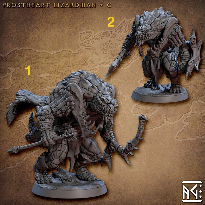 Lizardfolk, Lizardman, Fighter, Range, Paladin PC NPC | 28mm,32mm,54mm,75mm Scale Resin Miniature | Dungeons and Dragons |Artisan Guild