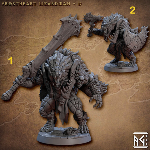 Lizardfolk, Lizardman, Fighter, Range, Paladin PC NPC | 28mm,32mm,54mm,75mm Scale Resin Miniature | Dungeons and Dragons |Artisan Guild