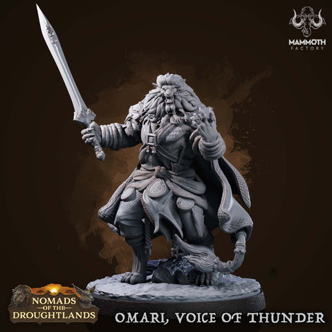 Leonin Lion Folk Barbarian, Fighter Unpainted | 28mm,32mm,54mm,75mm Scale | Resin | Dungeons and Dragons D&D 5e | Pathfinder |Flesh of Gods