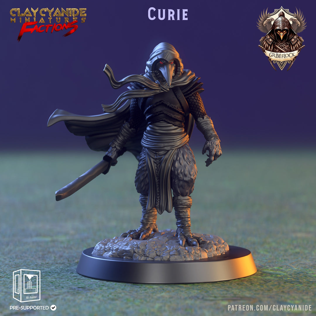 Kenku, Raven Folk Aarakocra Fighter Ranger Paladin Cleric| 28mm, 32mm,54mm,75mm Scale Resin Miniature | Dungeons and Dragons | Clay Cyanide