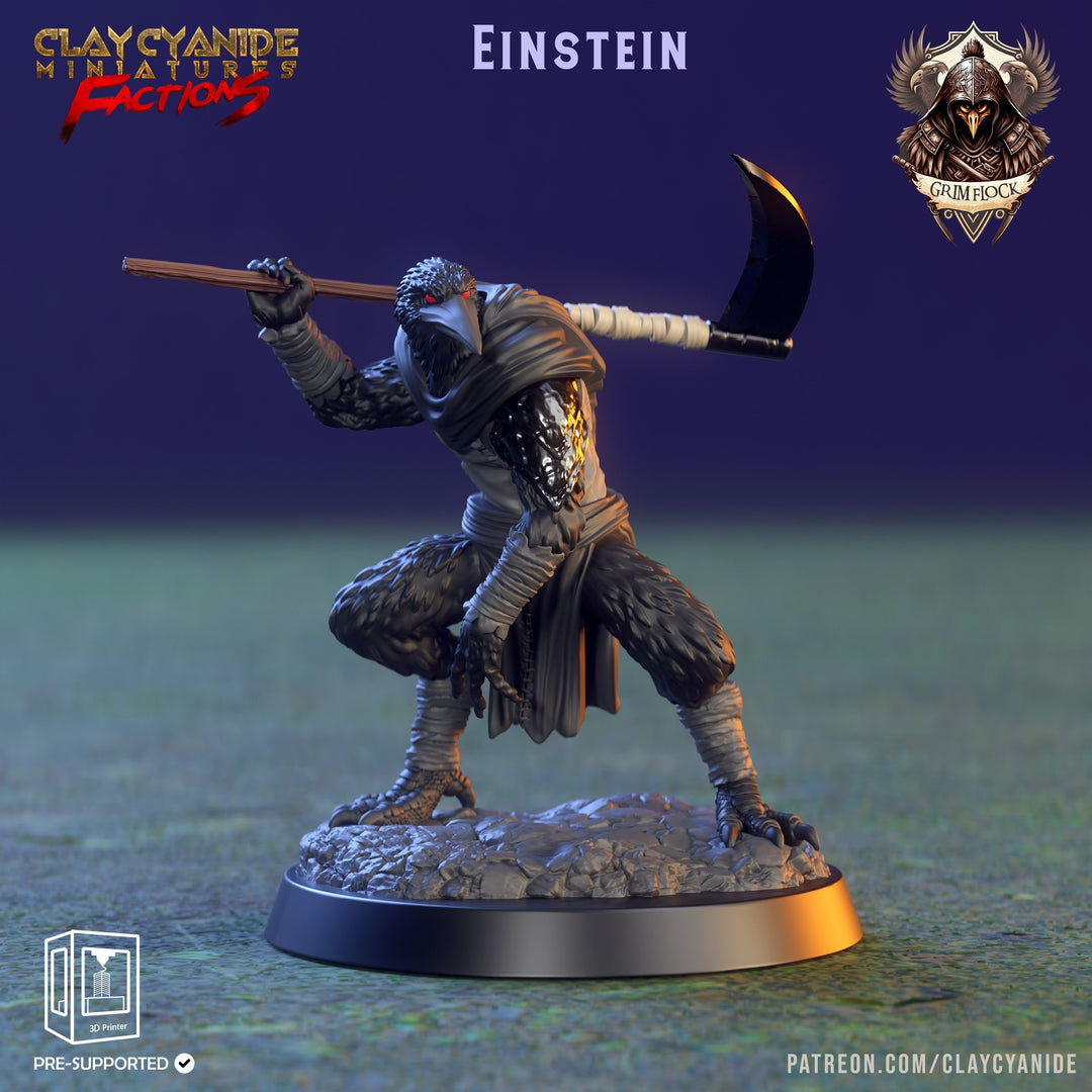 Kenku, Raven Folk Aarakocra Fighter Ranger Paladin Cleric| 28mm, 32mm,54mm,75mm Scale Resin Miniature | Dungeons and Dragons | Clay Cyanide