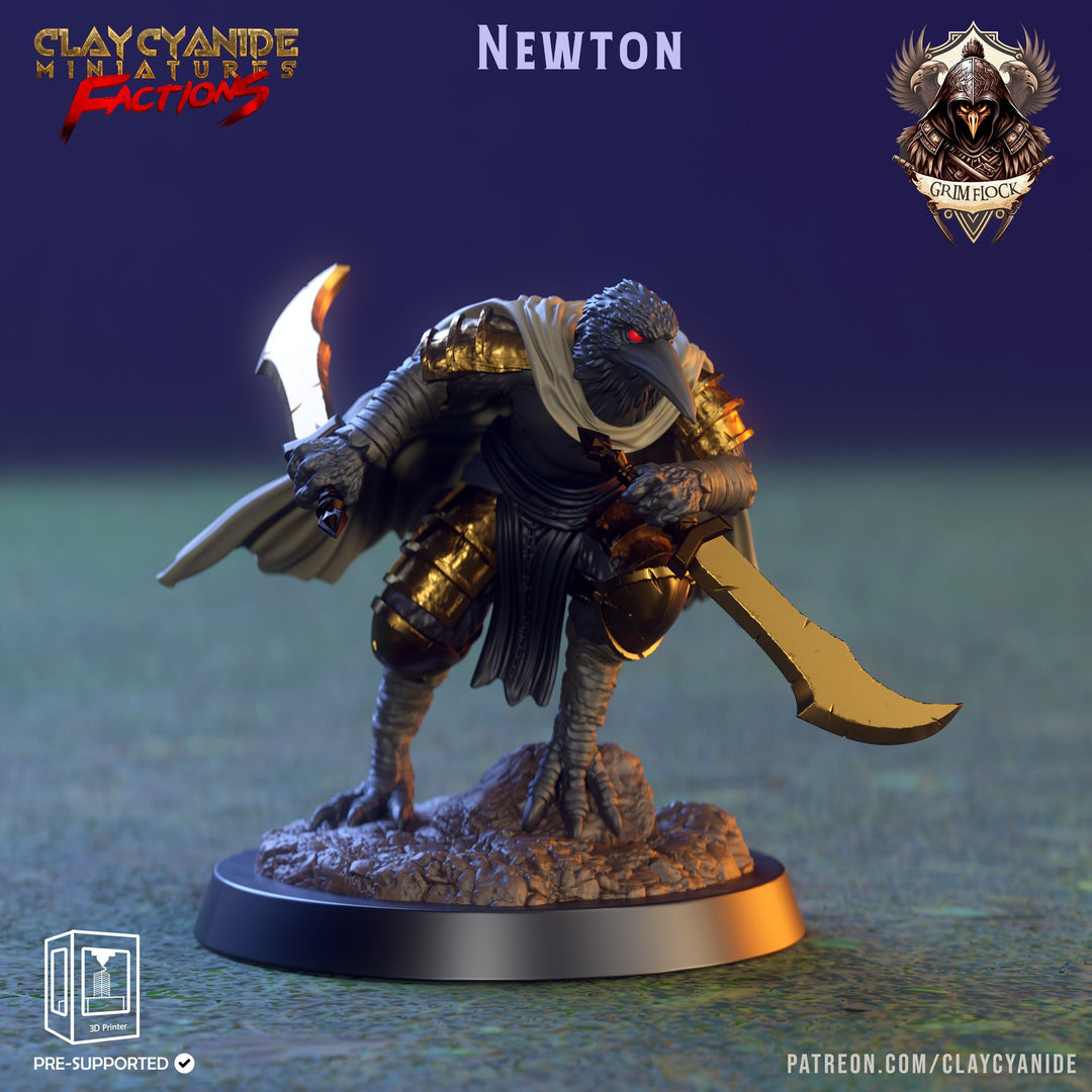 Kenku, Raven Folk Aarakocra Rogue, Assassin, Ranger | 28mm, 32mm,54mm,75mm Scale Resin Miniature | Dungeons and Dragons | Clay Cyanide