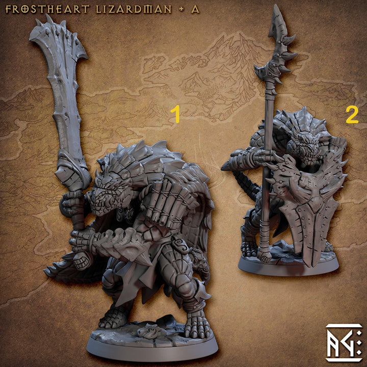 Lizardfolk, Lizardman, Fighter, Range, Paladin PC NPC | 28mm,32mm,54mm,75mm Scale Resin Miniature | Dungeons and Dragons |Artisan Guild