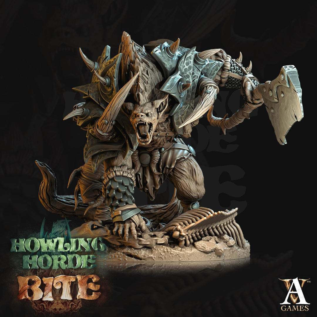 Gnoll Barbarian Brute w/ Axe | Resin Miniature | Dungeons and Dragons | 28mm,32mm, 54mm,75mm Scales |Pathfinder hyena | D&D 5e| Archvillain