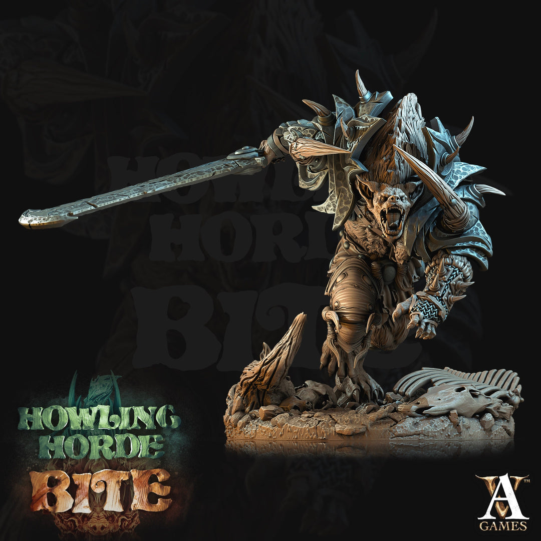 Gnoll Barbarian Brute w/Sword | Resin Miniature | Dungeons and Dragons | 28mm,32mm, 54mm,75mm Scales |Pathfinder hyena | D&D 5e| Archvillain