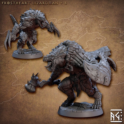 Lizardfolk, Lizardman, Fighter, Range, Paladin PC NPC | 28mm,32mm,54mm,75mm Scale Resin Miniature | Dungeons and Dragons |Artisan Guild