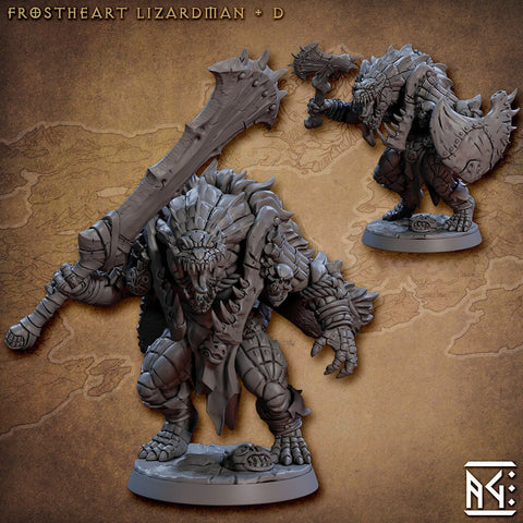 Lizardfolk, Lizardman, Fighter, Range, Paladin PC NPC | 28mm,32mm,54mm,75mm Scale Resin Miniature | Dungeons and Dragons |Artisan Guild