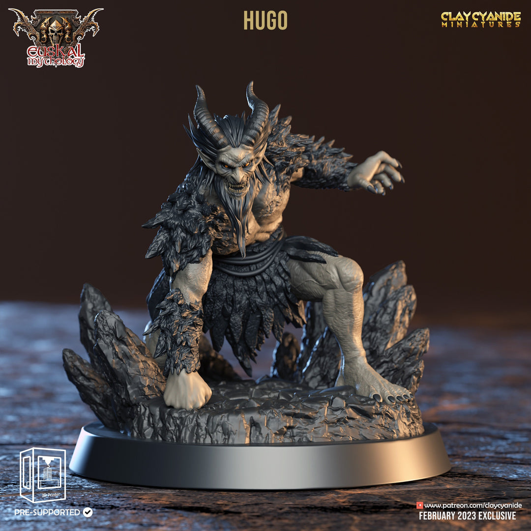 Satyr Barbarian, Goatman Barbarian Gaueko | 28mm, 32mm,54mm,75mm, 100mm Scales | Resin Miniature | Dungeons and Dragons | Pathfinder |
