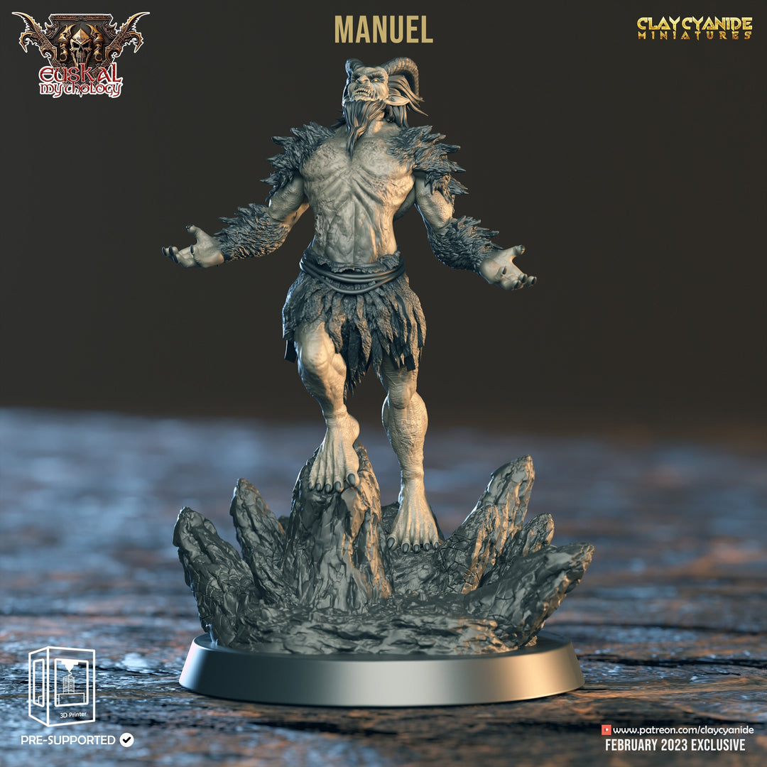 Satyr Barbarian, Tiefling Barbarian Gaueko | 28mm, 32mm,54mm,75mm, 100mm Scales | Resin Miniature | Dungeons and Dragons | Pathfinder |