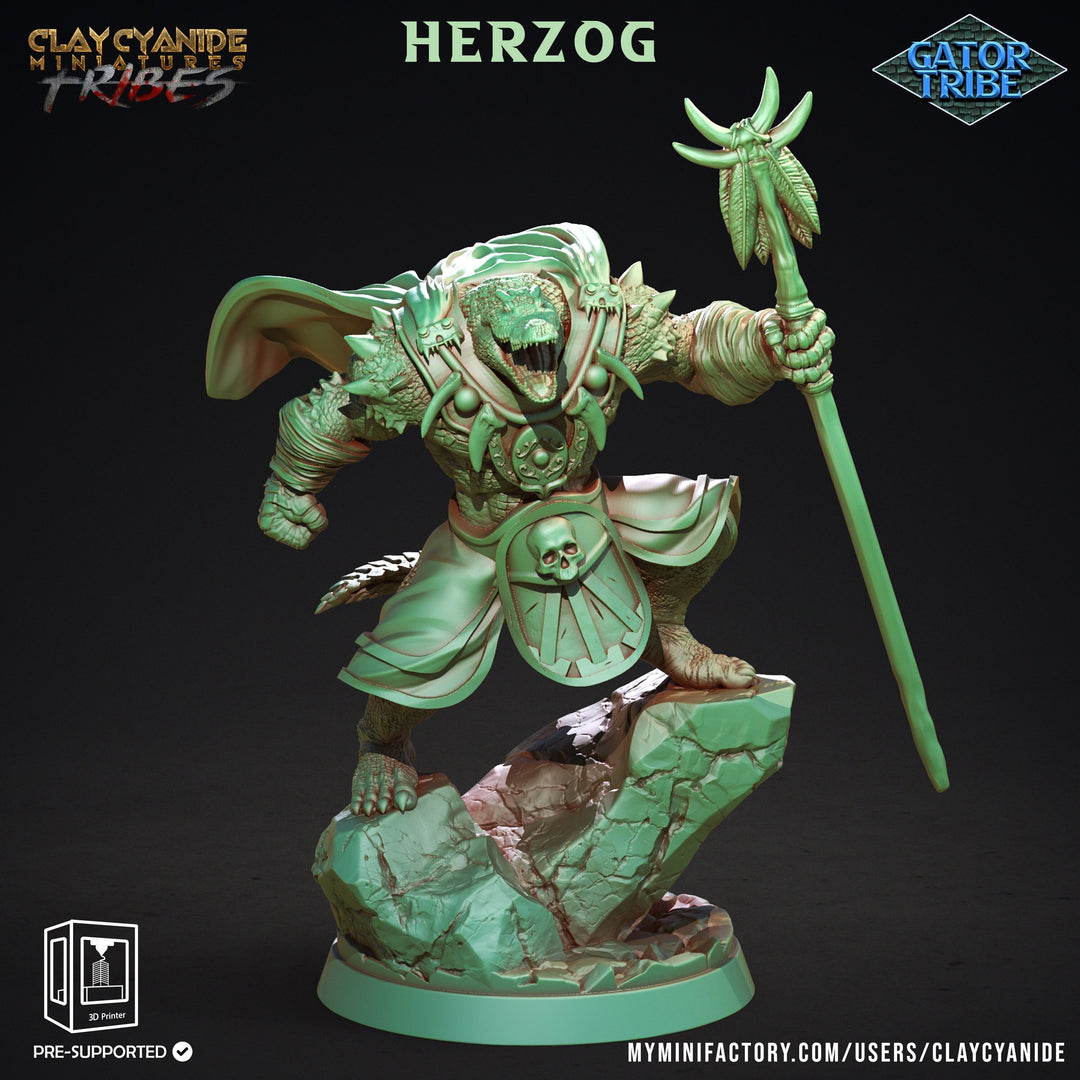 Crocodilian Cleric, Druid, Lizardfolk Lizardman | 4 Sizes /Scale Resin Miniature | Dungeons and Dragons Miniatures