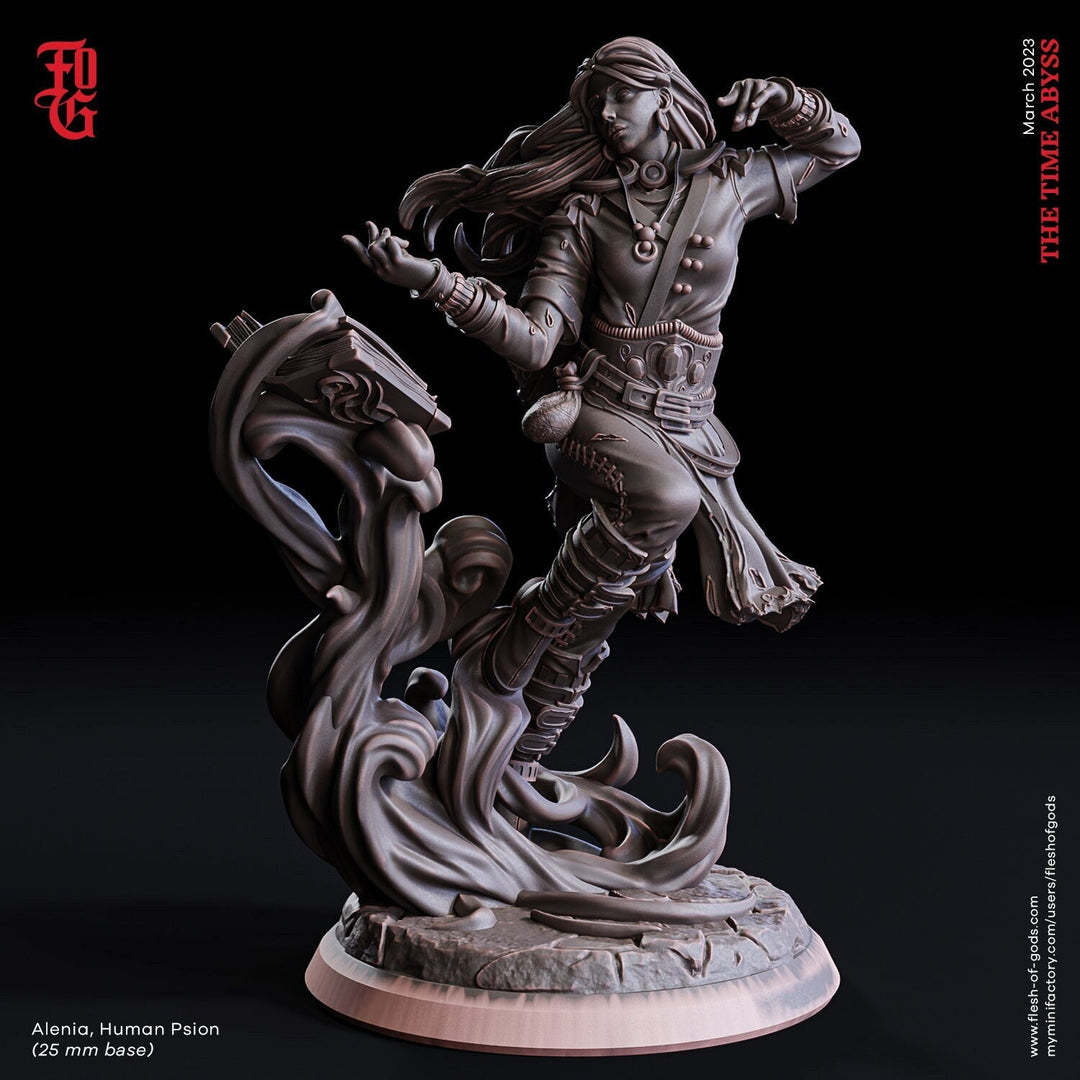 Female Human Sorcerer, Wizard, Psion, Swashbuckler PC NPC | 28mm, 32mm,54mm, 75mm,100mm Scale Resin Mini |Dungeons and Dragons|Flesh of Gods