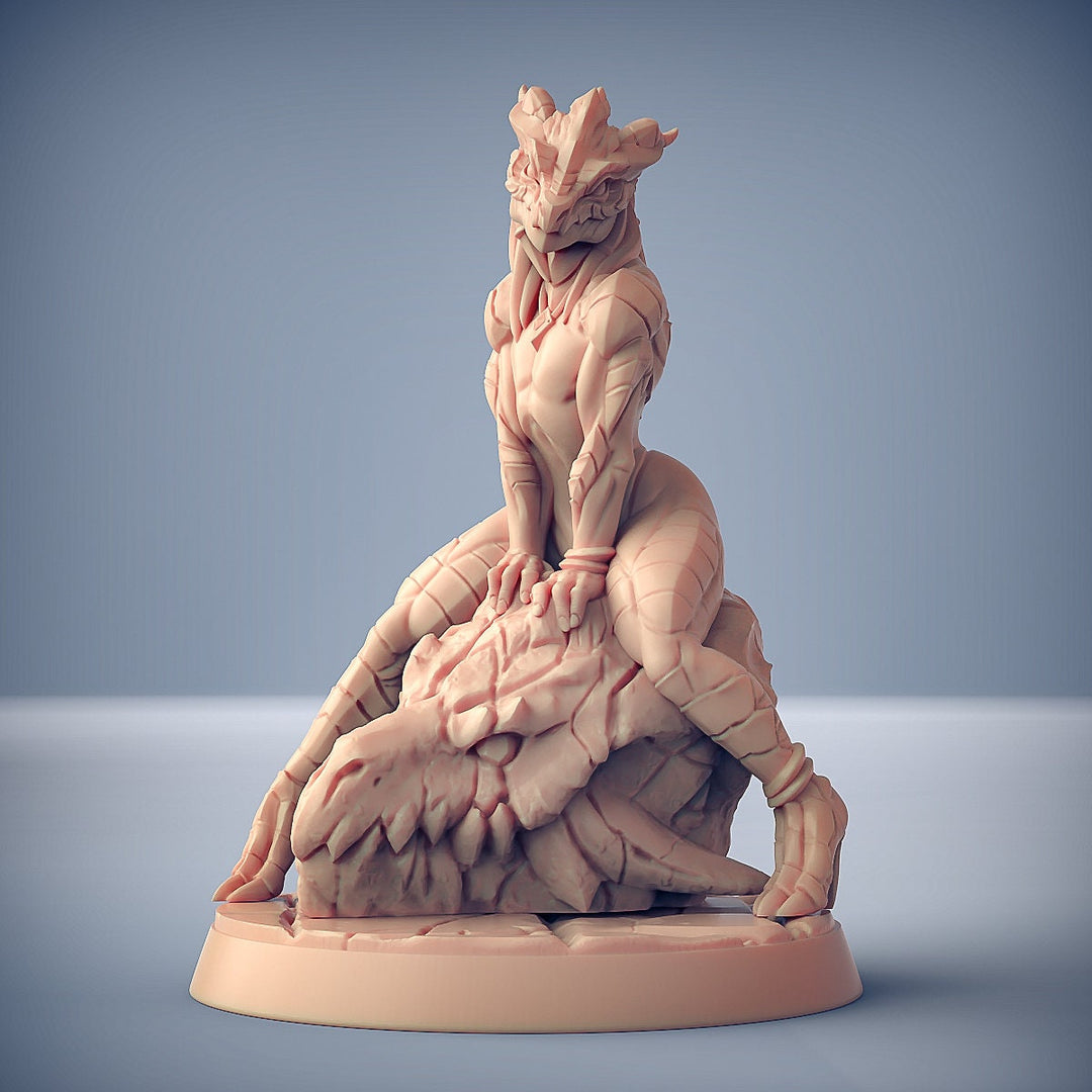 Lusty Dragonborn Draconian Maid | 28mm, 32mm, 54mm, 75mm Scale Resin Miniature | Dungeons and Dragons D&amp;D 5e | Pathfinder | Artisan Guild