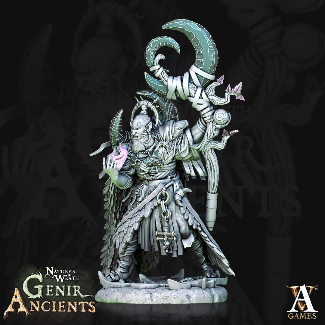 Half Elf Druid Circle of the Moon Resin Miniature | 28mm, 32mm, 75mm Scales | Dungeons and Dragons | Pathfinder | Archvillain Games