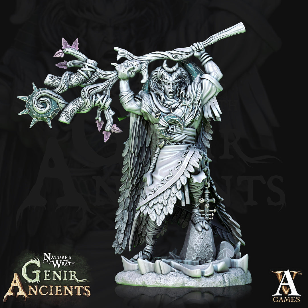 Half Elf Druid Circle of the Land Resin Miniature | 28mm, 32mm, 54mm, 75mm,100m Scale| Dungeons and Dragons | Pathfinder | Archvillain Games