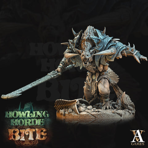 Gnoll Barbarian Brute w/Sword | Resin Miniature | Dungeons and Dragons | 28mm,32mm, 54mm,75mm Scales |Pathfinder hyena | D&D 5e| Archvillain