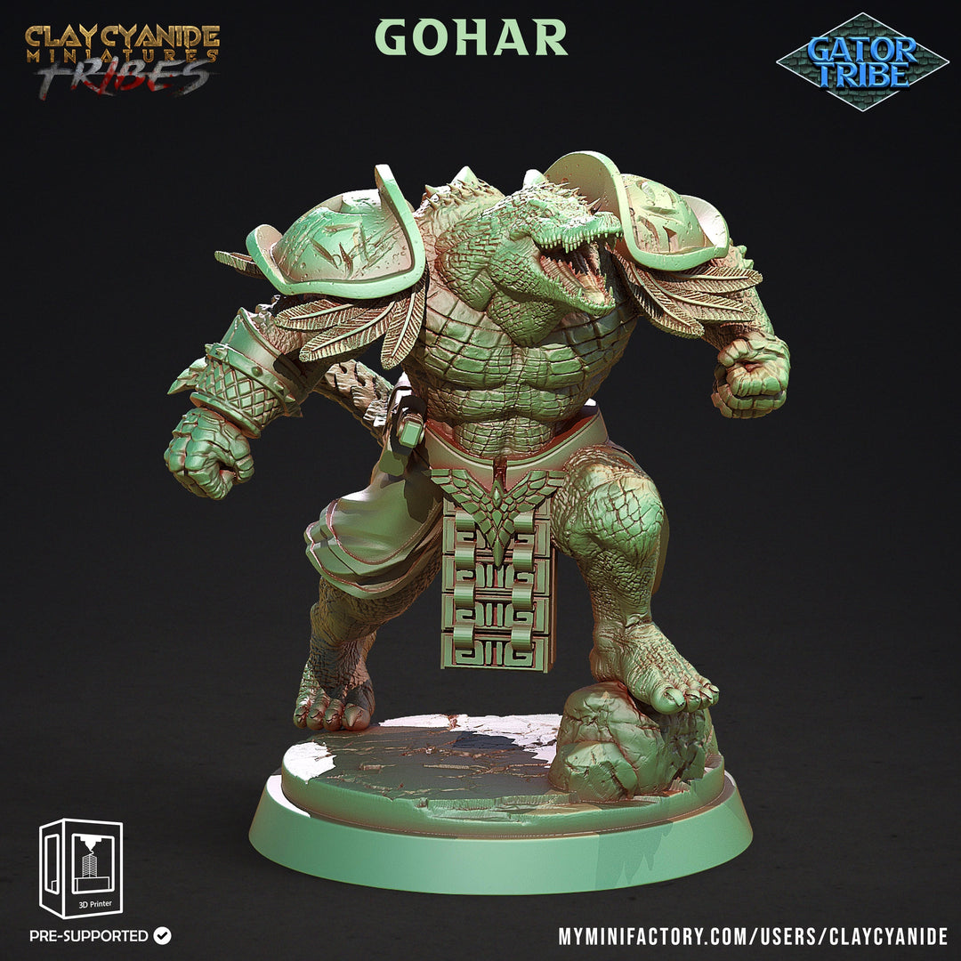 Crocodilian Brawler, Lizardfolk Lizardman mini | 28mm, 32mm, 75mm,100mm Scale Resin Miniature | Dungeons and Dragons Miniatures| Pathfinder