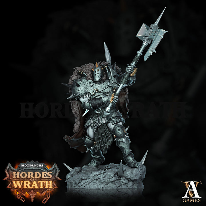 Human Chaos Fighter Oathbreaker Paladin, Unpainted Miniature | 28mm, 32mm,54mm,75mm,100mm Scales | Dungeons and Dragons | Archvillain Games
