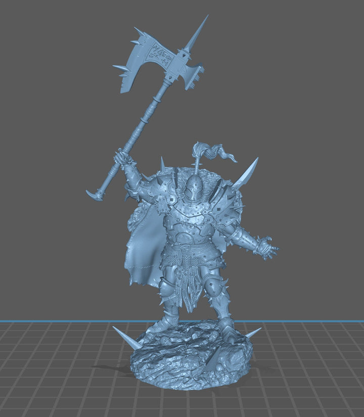 Human Chaos Fighter Oathbreaker Paladin, Unpainted Miniature | 28mm, 32mm,54mm,75mm,100mm Scales | Dungeons and Dragons | Archvillain Games