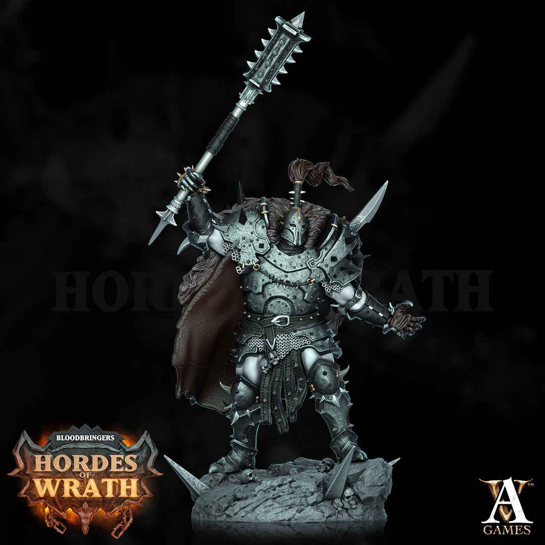 Human Chaos Fighter Oathbreaker Paladin, Unpainted Miniature | 28mm, 32mm,54mm,75mm,100mm Scales | Dungeons and Dragons | Archvillain Games