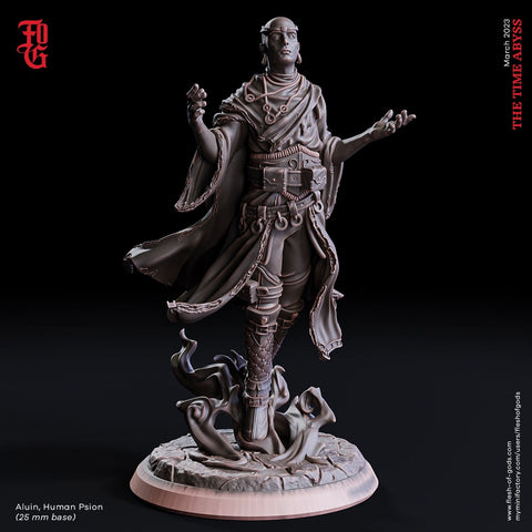 Male Human Monk, Sorcerer, Psion PC NPC | 28mm, 32mm,54mm, 75mm, 100mm Scale Resin Mini | Dungeons and Dragons| Flesh of Gods