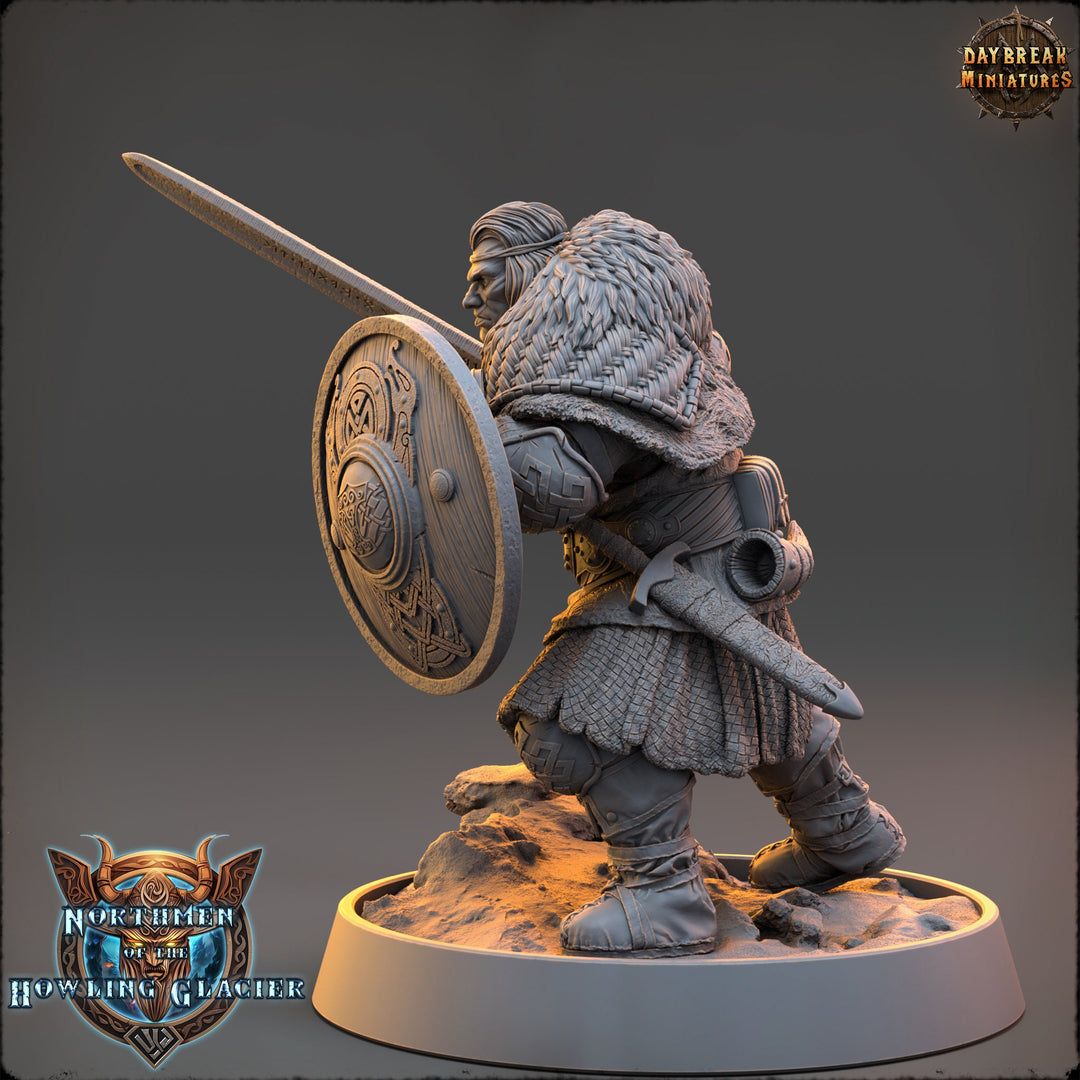 Viking Human Ranger Fighter PC NPC | 28mm, 32mm, 54mm, 75mm Scales 100mm Tall | Dungeons and Dragons | Pathfinder | Daybreak Miniatures