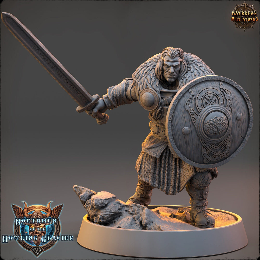 Viking Human Ranger Fighter PC NPC | 28mm, 32mm, 54mm, 75mm Scales 100mm Tall | Dungeons and Dragons | Pathfinder | Daybreak Miniatures