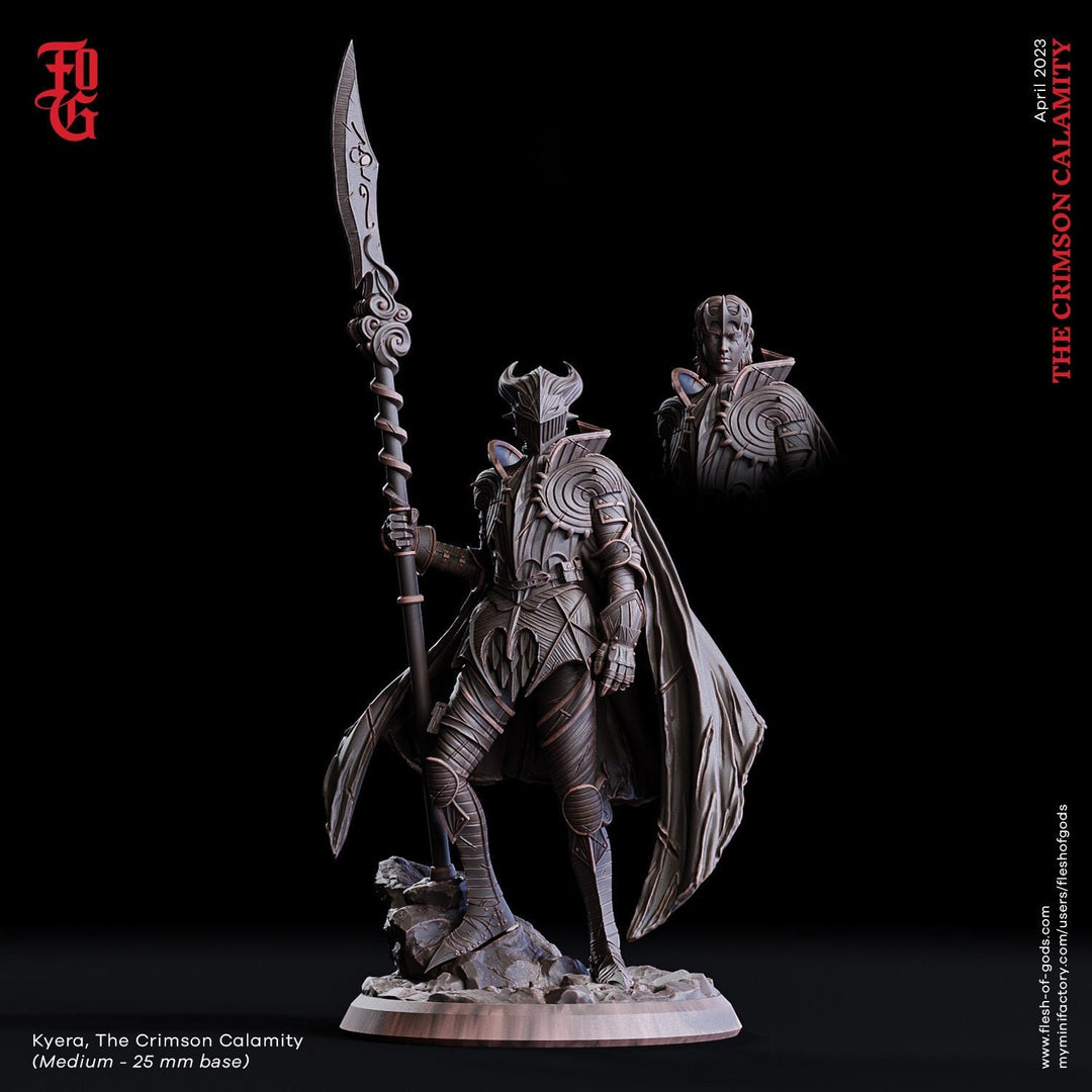 Human Fighter Polearm Master Paladin Adventurer PC or NPC | 28mm, 32mm, 75mm Scales | Dungeons and Dragons | Pathfinder | Flesh of Gods