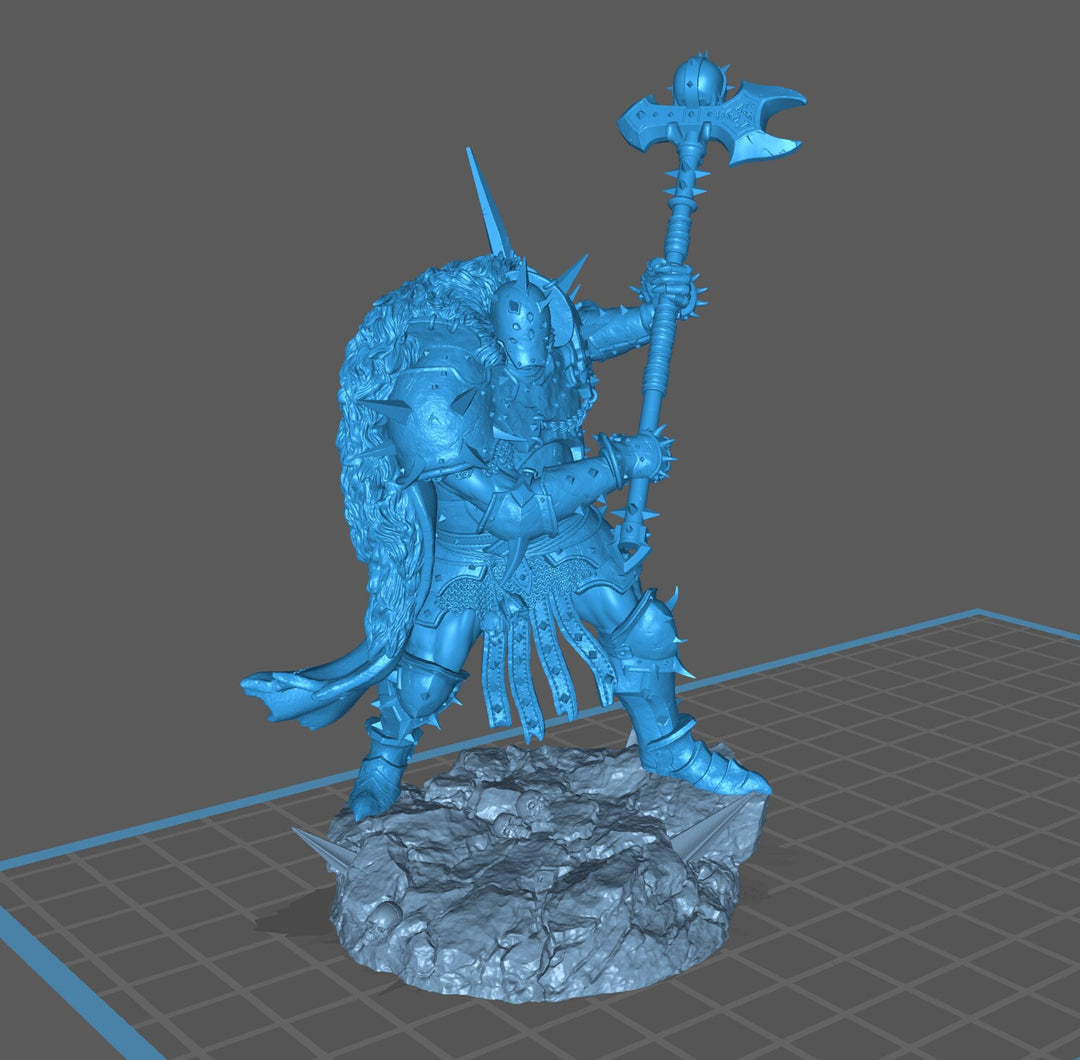 Human Chaos Fighter Oathbreaker Paladin, Unpainted Miniature | 28mm, 32mm,54mm,75mm,100mm Scales | Dungeons and Dragons | Archvillain Games