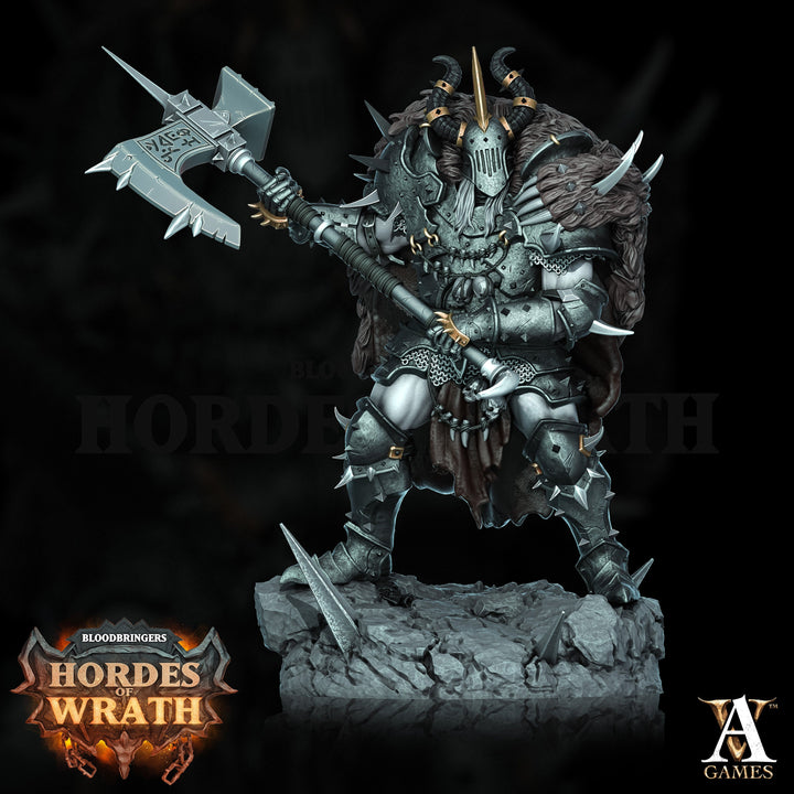 Human Chaos Fighter Oathbreaker Paladin, Unpainted Miniature | 28mm, 32mm,54mm,75mm,100mm Scales | Dungeons and Dragons | Archvillain Games
