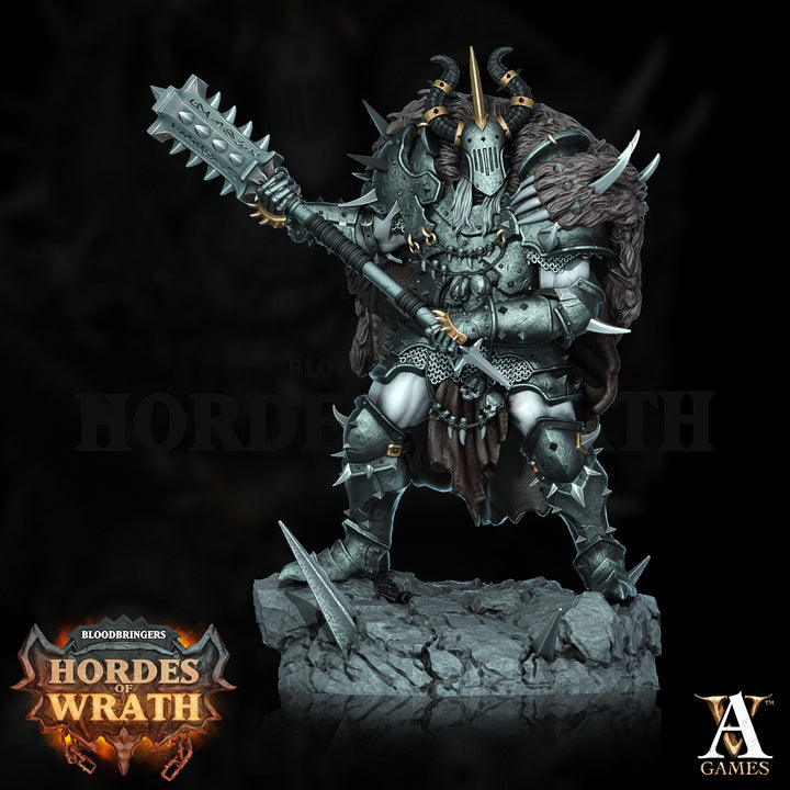 Human Chaos Fighter Oathbreaker Paladin, Unpainted Miniature | 28mm, 32mm,54mm,75mm,100mm Scales | Dungeons and Dragons | Archvillain Games