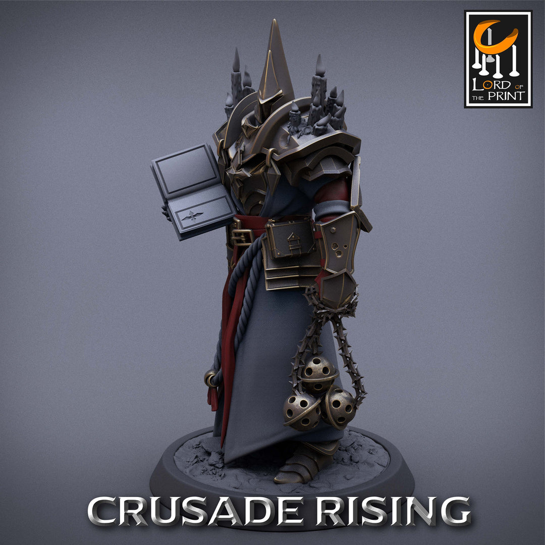 Cleric Inquisitor Knight Templar Unpainted Miniature | 28mm, 32mm,54mm,75mm,100mm Scales |Dungeons and Dragons Pathfinder |Lord of The Print