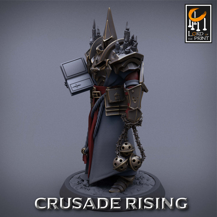 Cleric Inquisitor Knight Templar Unpainted Miniature | 28mm, 32mm,54mm,75mm,100mm Scales |Dungeons and Dragons Pathfinder |Lord of The Print