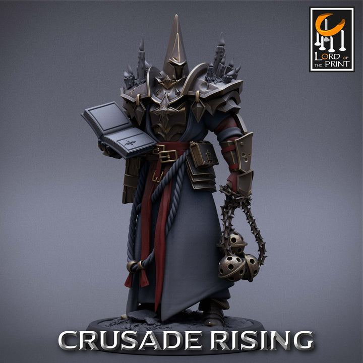 Cleric Inquisitor Knight Templar Unpainted Miniature | 28mm, 32mm,54mm,75mm,100mm Scales |Dungeons and Dragons Pathfinder |Lord of The Print