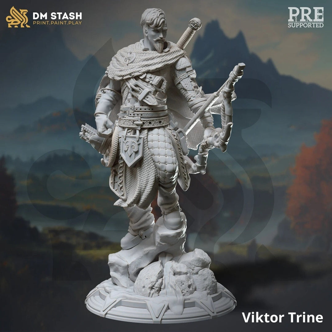Human Male Ranger Fighter Rogue Sharpshooter Archer Miniature | 28mm,32mm,54mm,75mm,100mm Scales | Dungeons and Dragons Pathfinder |DM Stash