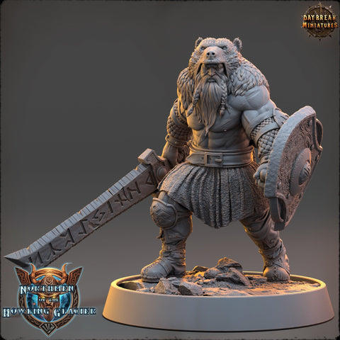 Viking Human Ranger Fighter PC NPC | 28mm, 32mm, 54mm, 75mm Scales 100mm Tall | Dungeons and Dragons | Pathfinder | Daybreak Miniatures
