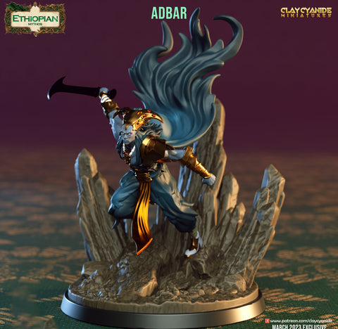 Male Tiefling Warlock Hexblade, Fighter, Ranger, Blood Hunter | 28mm, 32mm, 54mm, 75mm Scales | Player Character Mini-D&D 5e | Clay Cyanide