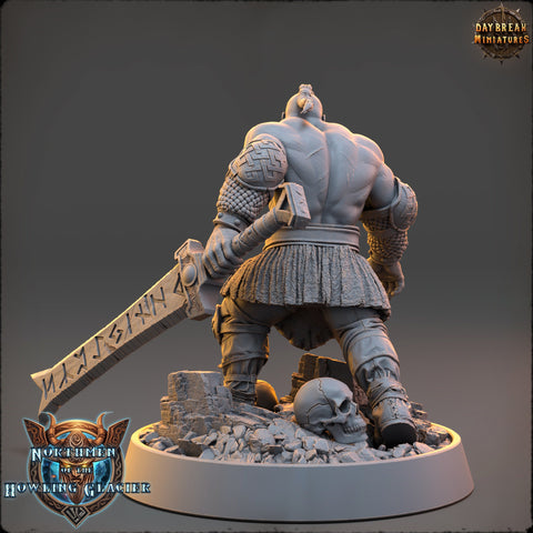 Viking Human Barbarian Berserker PC NPC | 28mm, 32mm, 54mm, 75mm Scales 100mm Tall | Dungeons and Dragons | Pathfinder | Daybreak Miniatures
