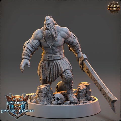 Viking Human Barbarian Berserker PC NPC | 28mm, 32mm, 54mm, 75mm Scales 100mm Tall | Dungeons and Dragons | Pathfinder | Daybreak Miniatures