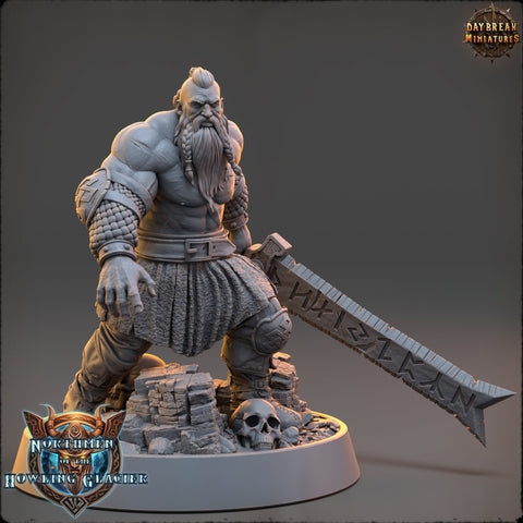Viking Human Barbarian Berserker PC NPC | 28mm, 32mm, 54mm, 75mm Scales 100mm Tall | Dungeons and Dragons | Pathfinder | Daybreak Miniatures