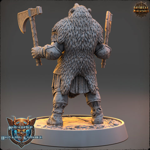Viking Human Barbarian Berserker PC NPC | 28mm, 32mm, 54mm, 75mm Scales 100mm Tall | Dungeons and Dragons | Pathfinder | Daybreak Miniatures