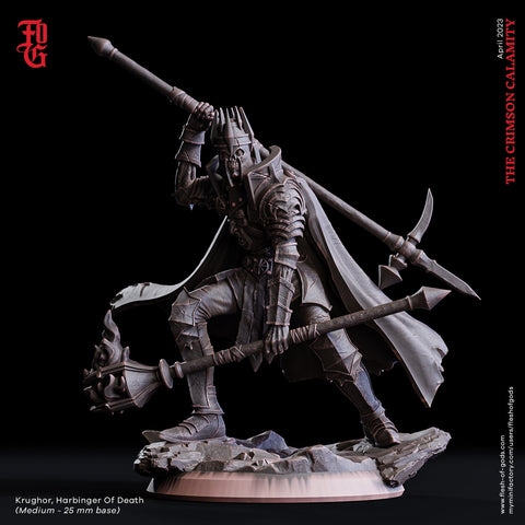 Undead Death Knight, Shadow Overlord | 28mm, 32mm, 75mm Scale Resin Miniature | Flesh of Gods | Dungeons and Dragons |