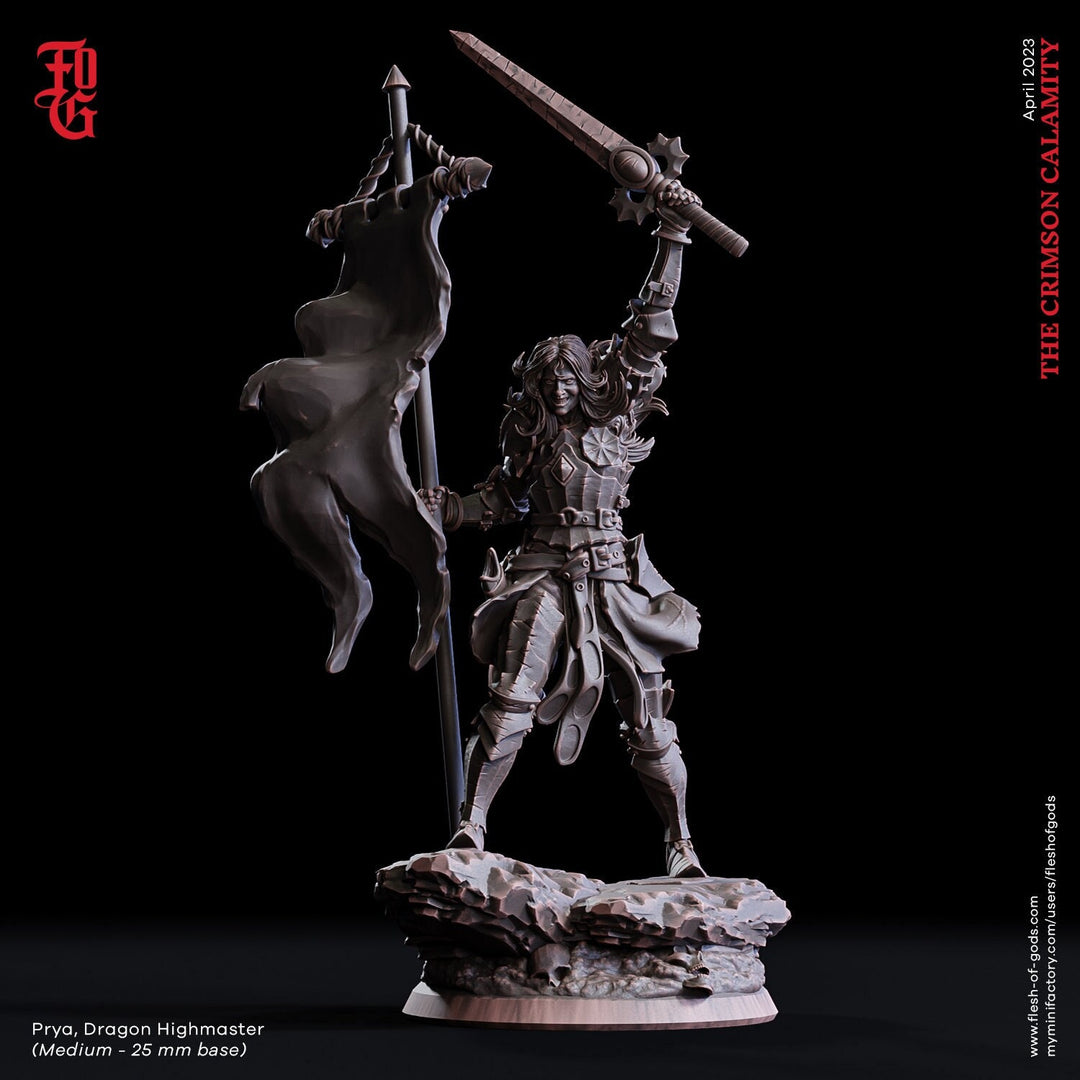 Oathbreaker Female Paladin Fighter | 28mm, 32mm,54mm,75mm,100mm Scales |Player Character Mini Minis D&D5e Pathfinder Figurine |Flesh of Gods