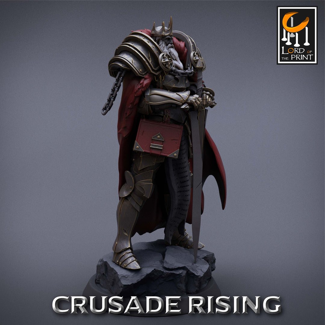 Human Templar Paladin King Knight Unpainted | 28mm, 32mm Scales | 54mm &amp; 75mm | Dungeons and Dragons | Pathfinder | OLAF| Lord Of the Print