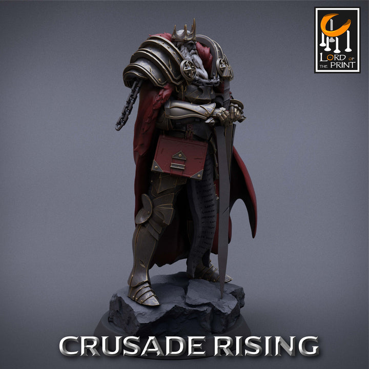 Human Templar Paladin King Knight Unpainted | 28mm, 32mm Scales | 54mm &amp; 75mm | Dungeons and Dragons | Pathfinder | OLAF| Lord Of the Print