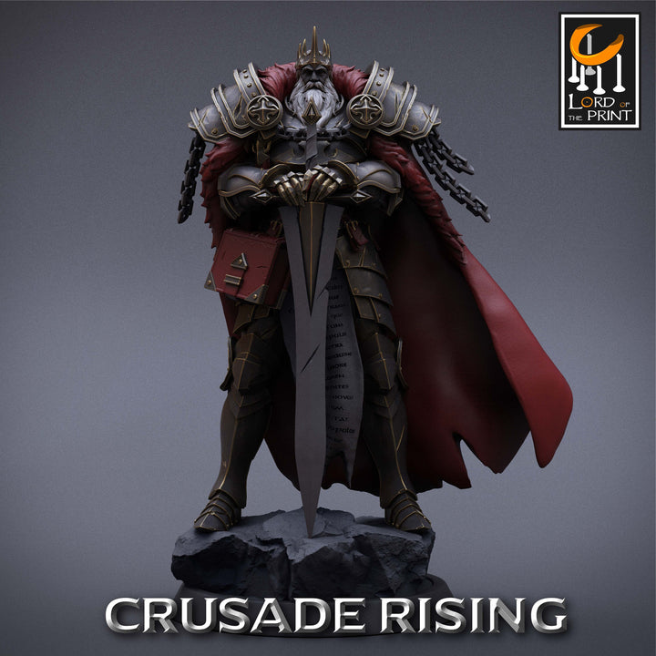 Human Templar Paladin King Knight Unpainted | 28mm, 32mm Scales | 54mm &amp; 75mm | Dungeons and Dragons | Pathfinder | OLAF| Lord Of the Print
